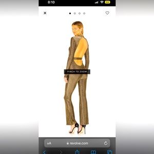 Super down Gold Jumpsuit. Perfect for NYE!